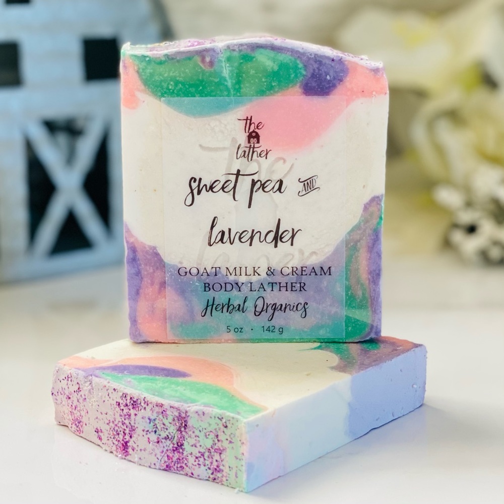 🌺🌸Sweet Pea & Lavender Goat Milk & Cream Lather - Picture 2 of 3